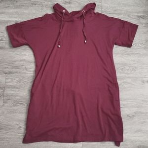 Maroon Hoodie Dress